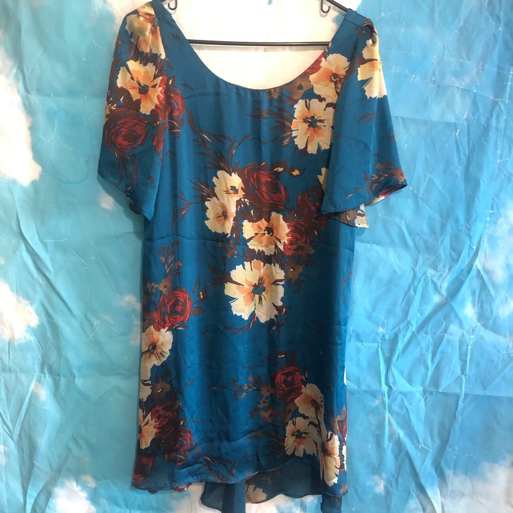 Blue floral dress